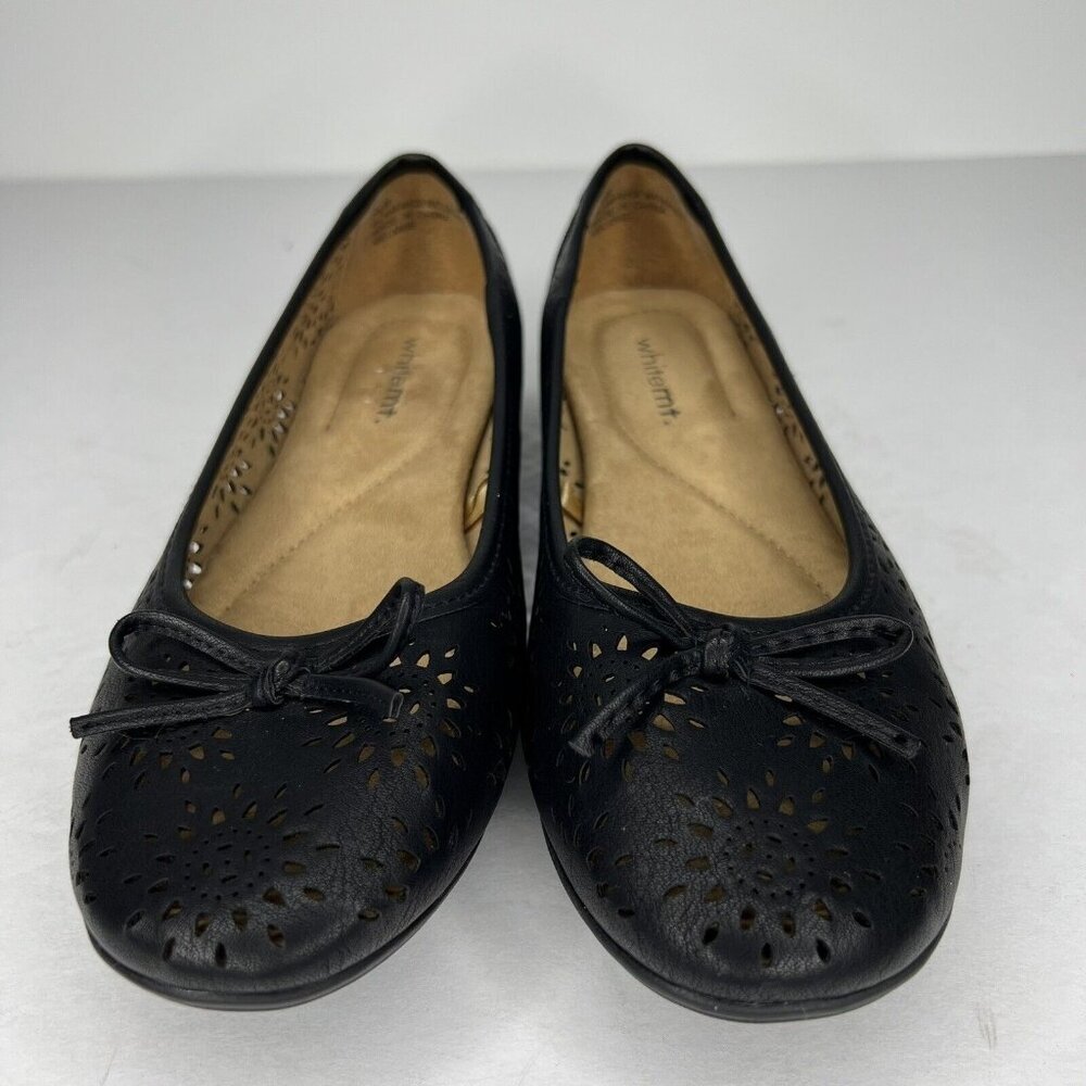 White Mountain Surprise Black Cut-Out Slip-On Ballet Slippers Womens Size 7.5 - Picture 3 of 9
